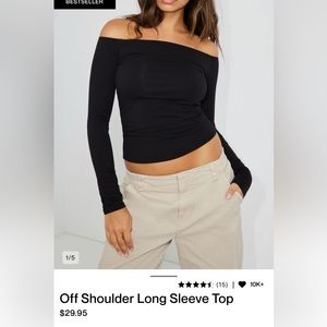 Garage off shoulder long sleeve top